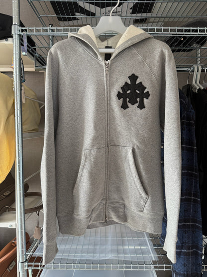 Chrome Hearts cross patches paperjam zip hoodie