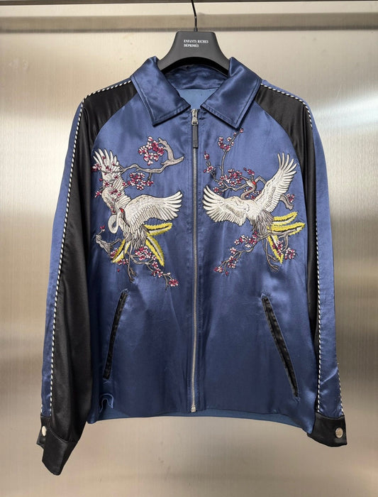 Louis Vuitton SS16 Crane Embroidery silk souvenir jacket