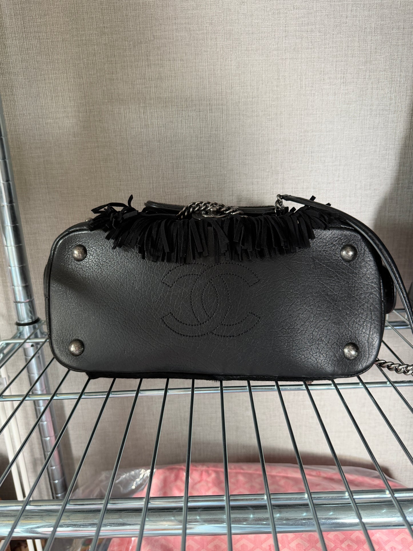 Chanel Paris Dallas Calfskin Ponyhair Fringe Bowling Bag