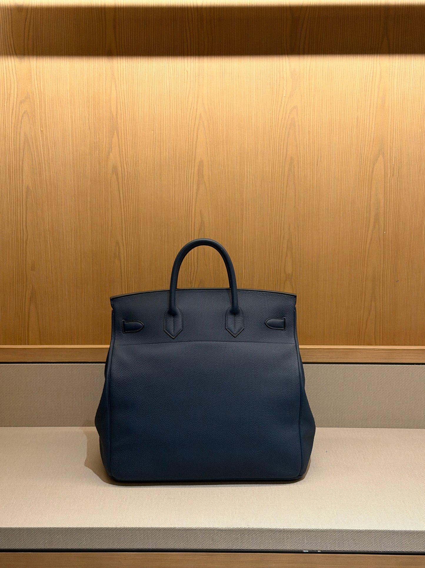 Hermes HAC 40 Deep Blue Togo Leather Palladium Hardware Bag