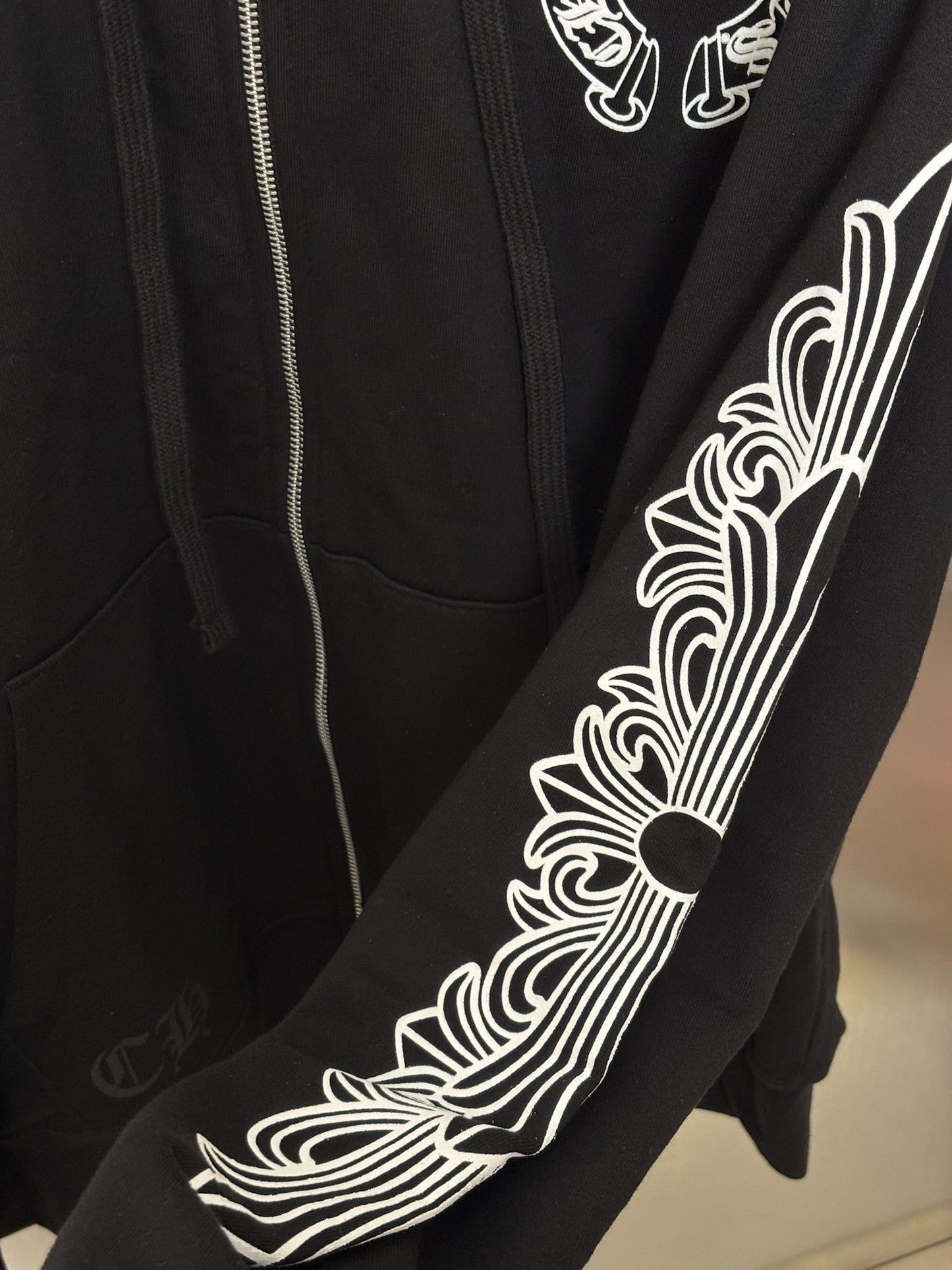 Chrome Hearts Horseshoe Floral Cross Zip Up Hoodie