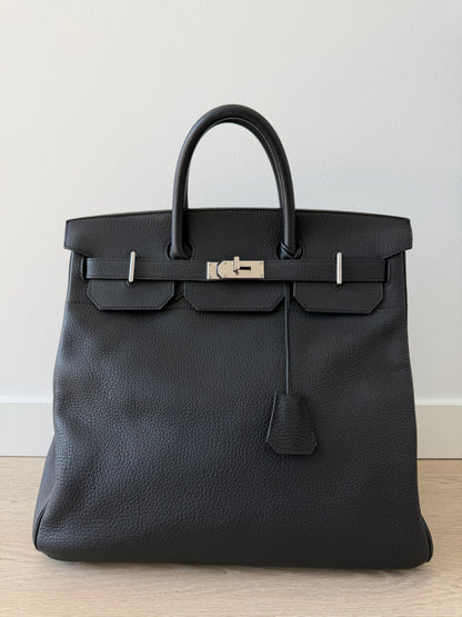 Hermes HAC 40 Noir Togo Leather Palladium SHW