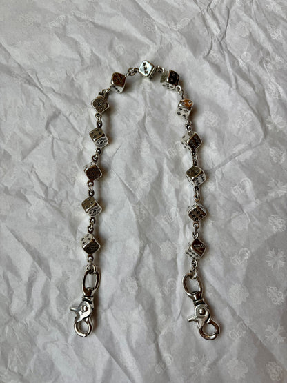 Chrome Hearts sterling silver 2 clips L13 Dice Wallet Chain