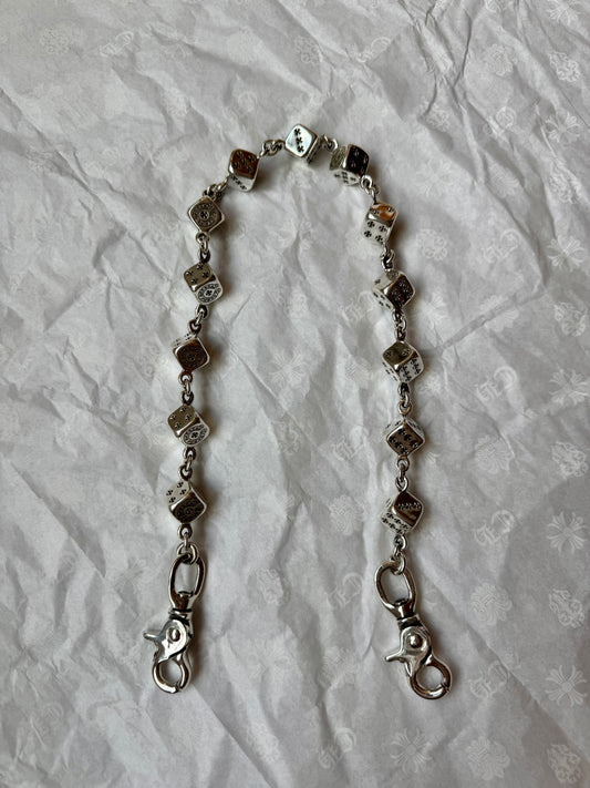 Chrome Hearts sterling silver 2 clips L13 Dice Wallet Chain