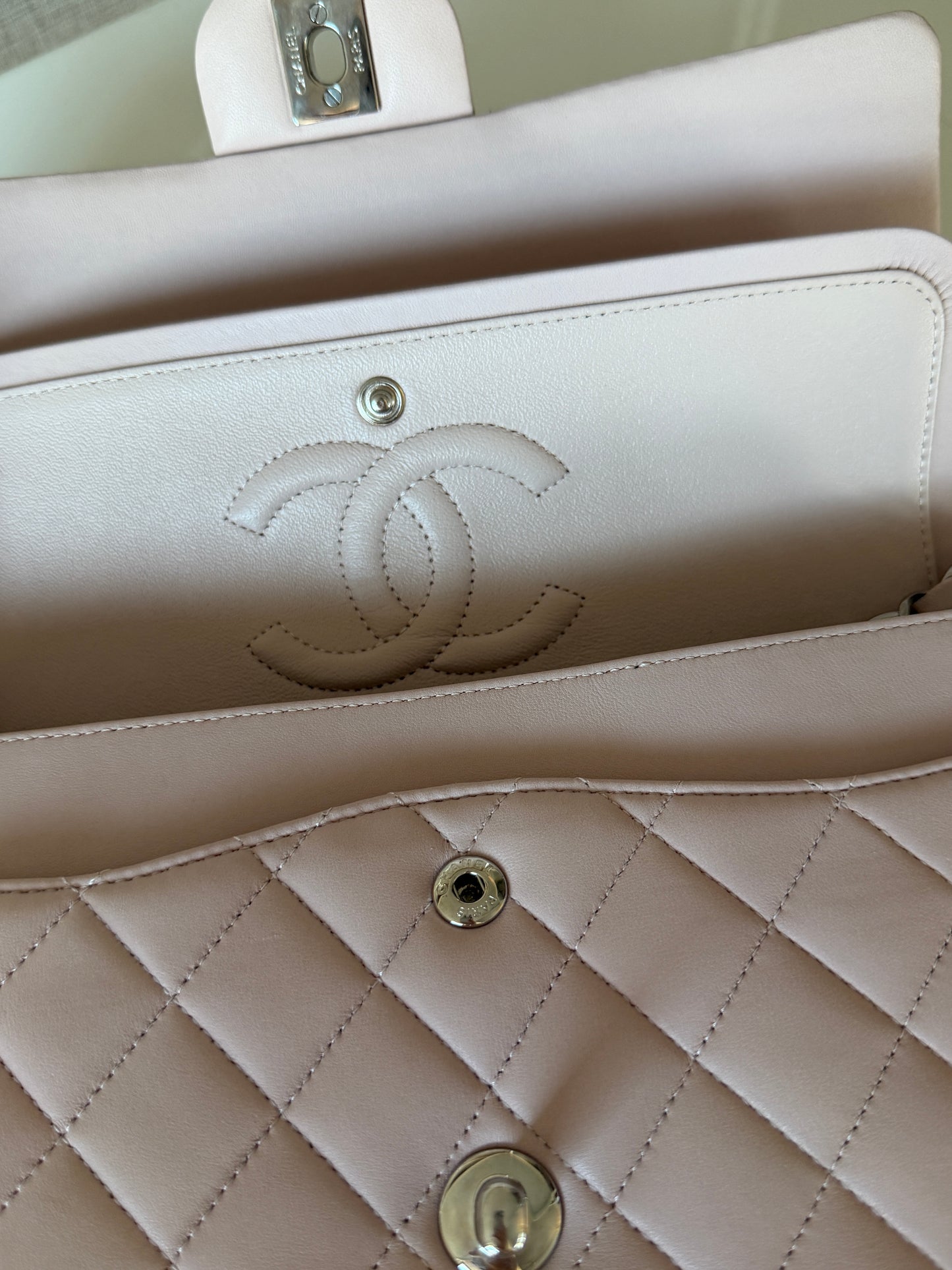 Chanel 2014S Light Pink Lambskin Medium Classic Flap