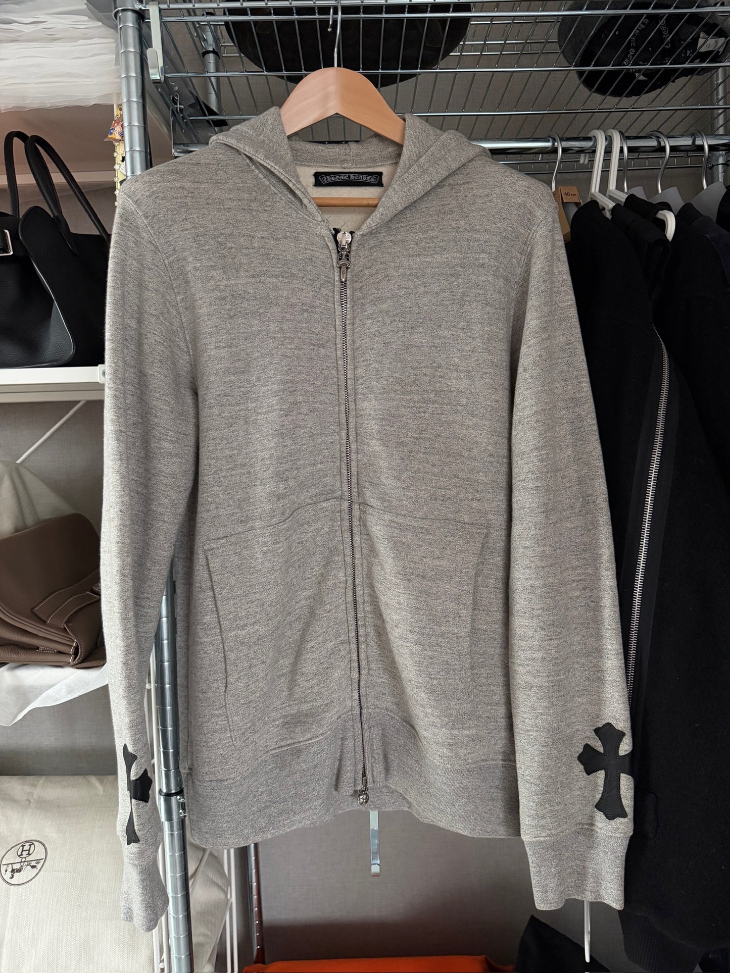 Chrome Hearts Cross patches zip up hoodie