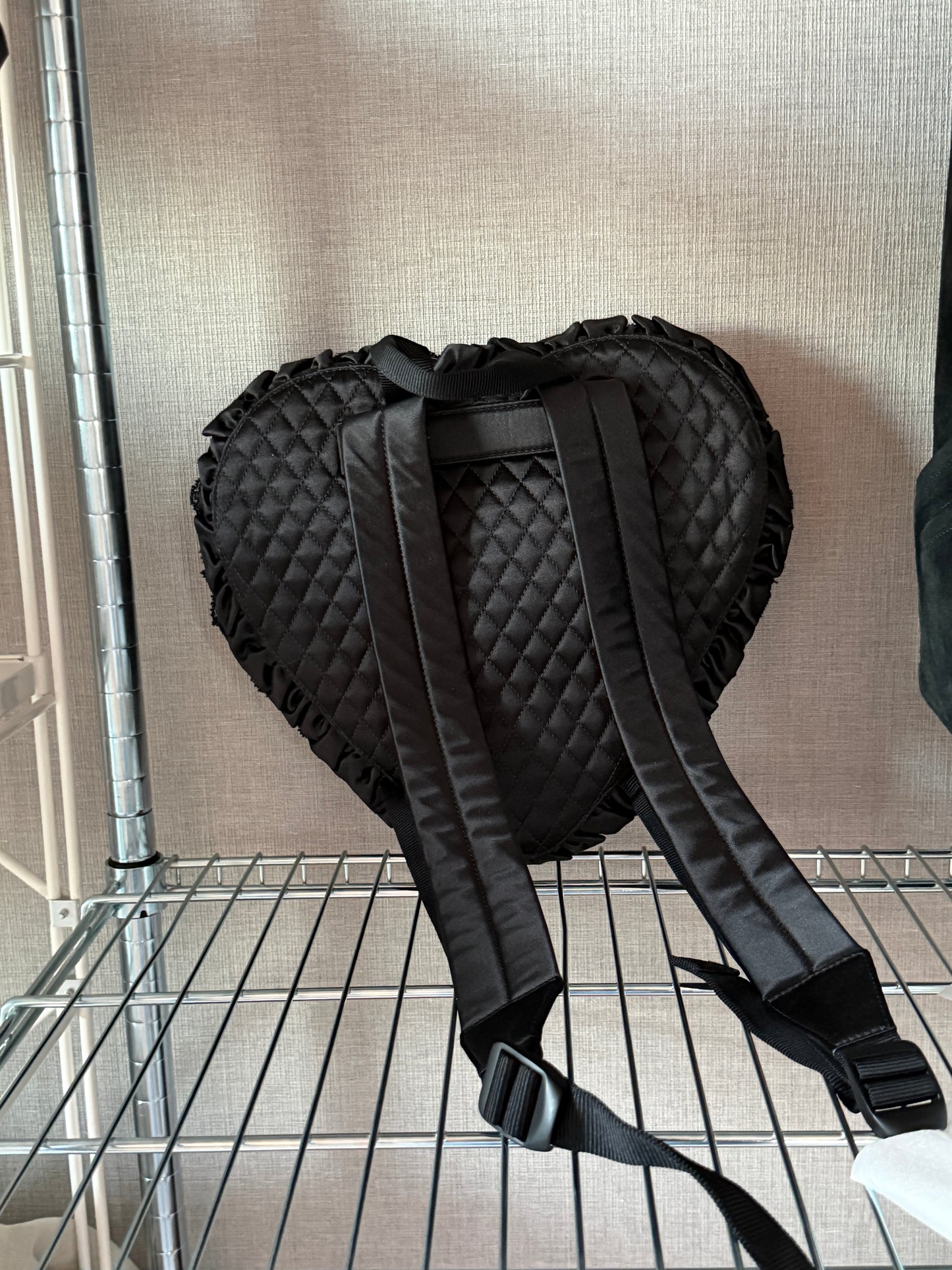 Balenciaga Black Ruffled Heart Backpack