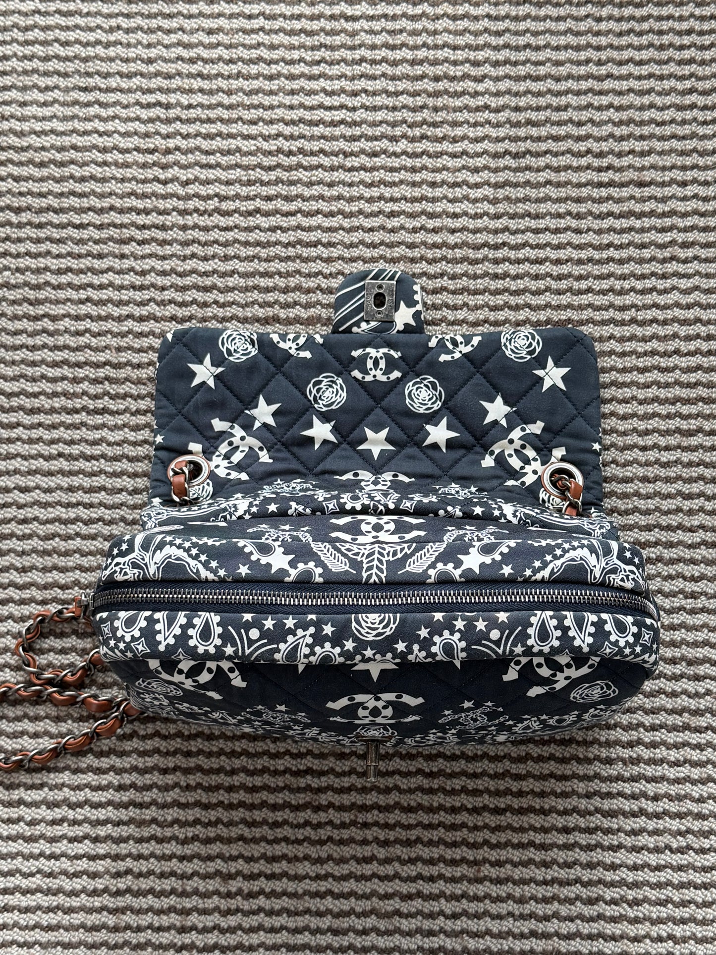 Chanel 2014 Paris Dallas Metiers D’art Bandana Medium Classic Flap