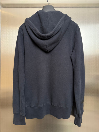 Chrome Hearts Silver Cross Leather Patches Zip Up Hoodie
