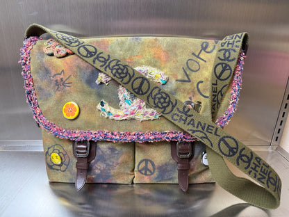 Chanel 15S on the pavements graffiti messenger bag