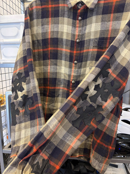Chrome Hearts Cross Patches Button Up Shirt