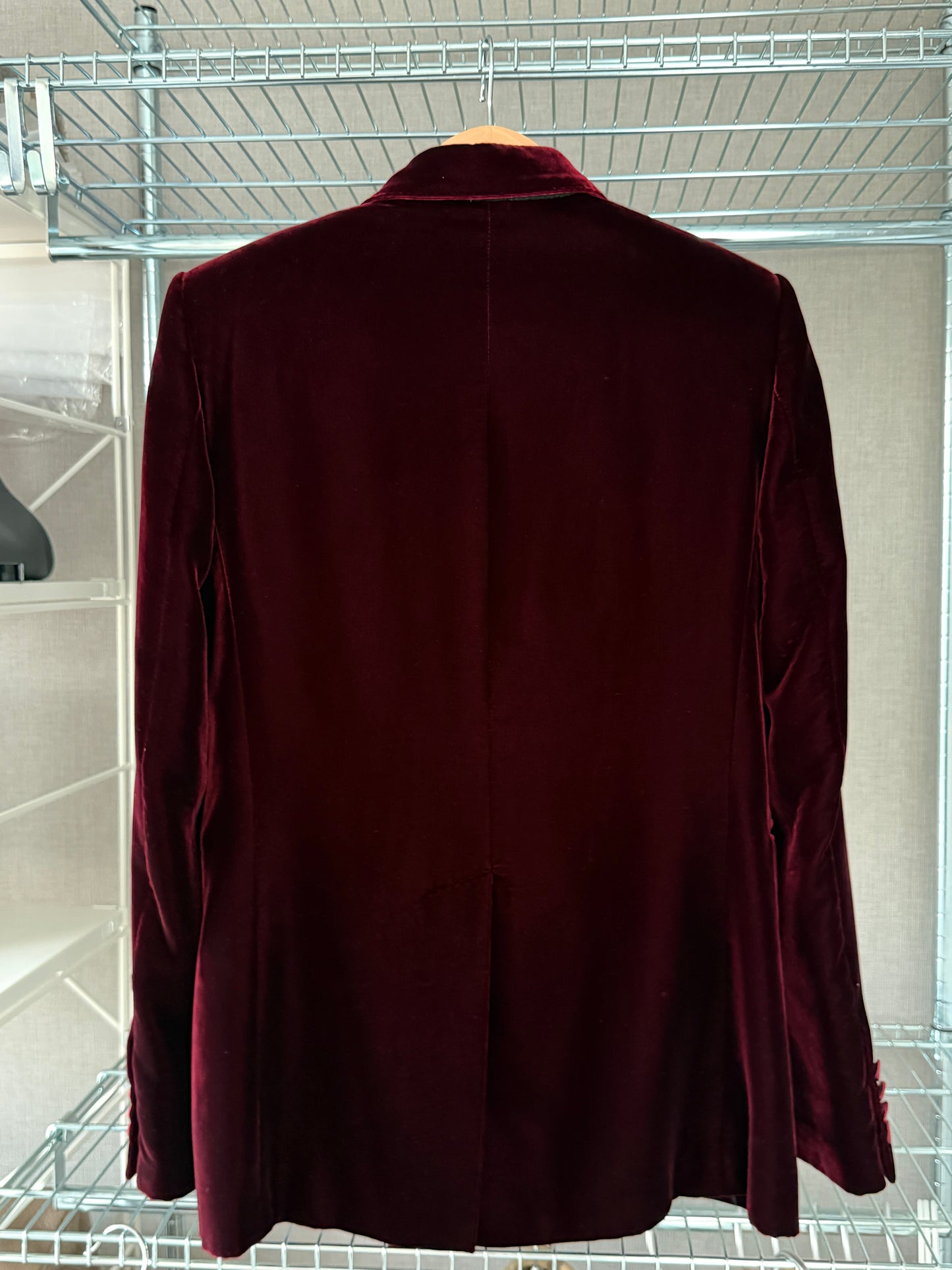 Saint Laurent Paris Heidi Slimane FW16 Red Velvet Blazer
