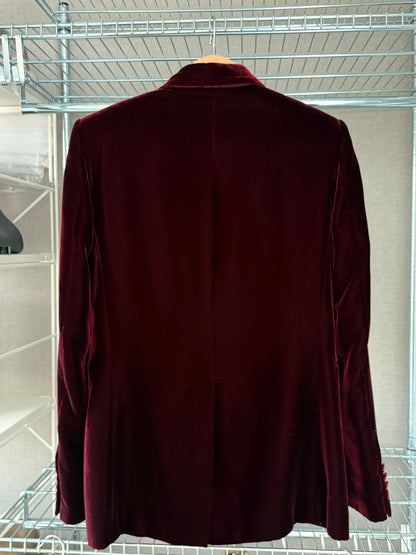 Saint Laurent Paris Heidi Slimane FW16 Red Velvet Blazer