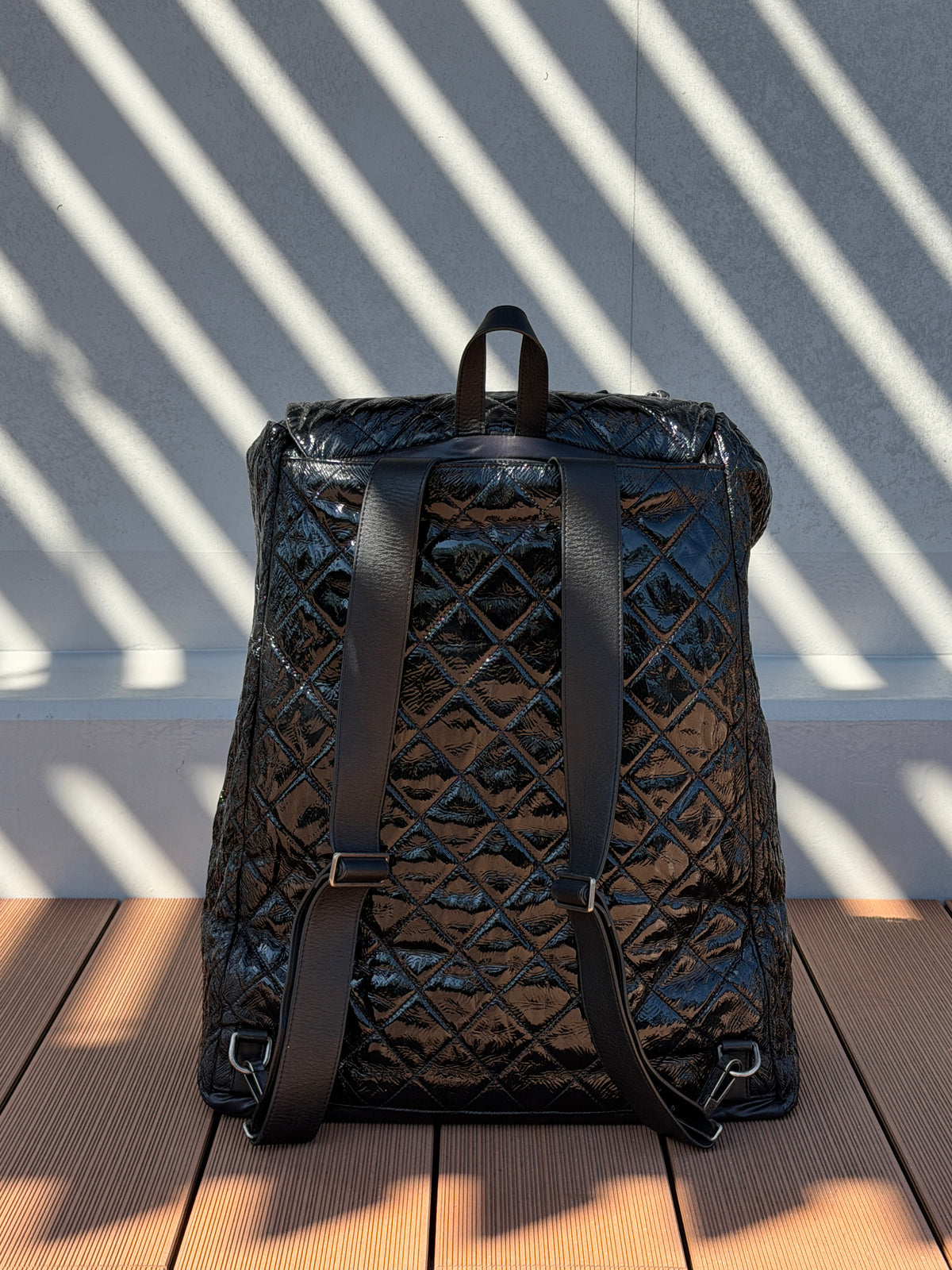 Chanel 2014AW Supermarket Collection Trolley Quilted Patent Backpack