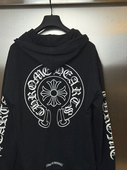 Chrome Hearts All Over Print monogram zip Up hoodie