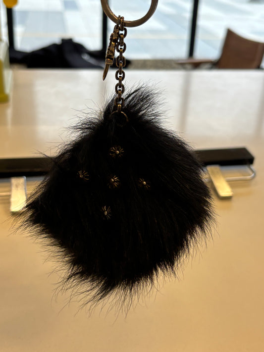 Chrome Hearts Silver Fur Dice Key Chain