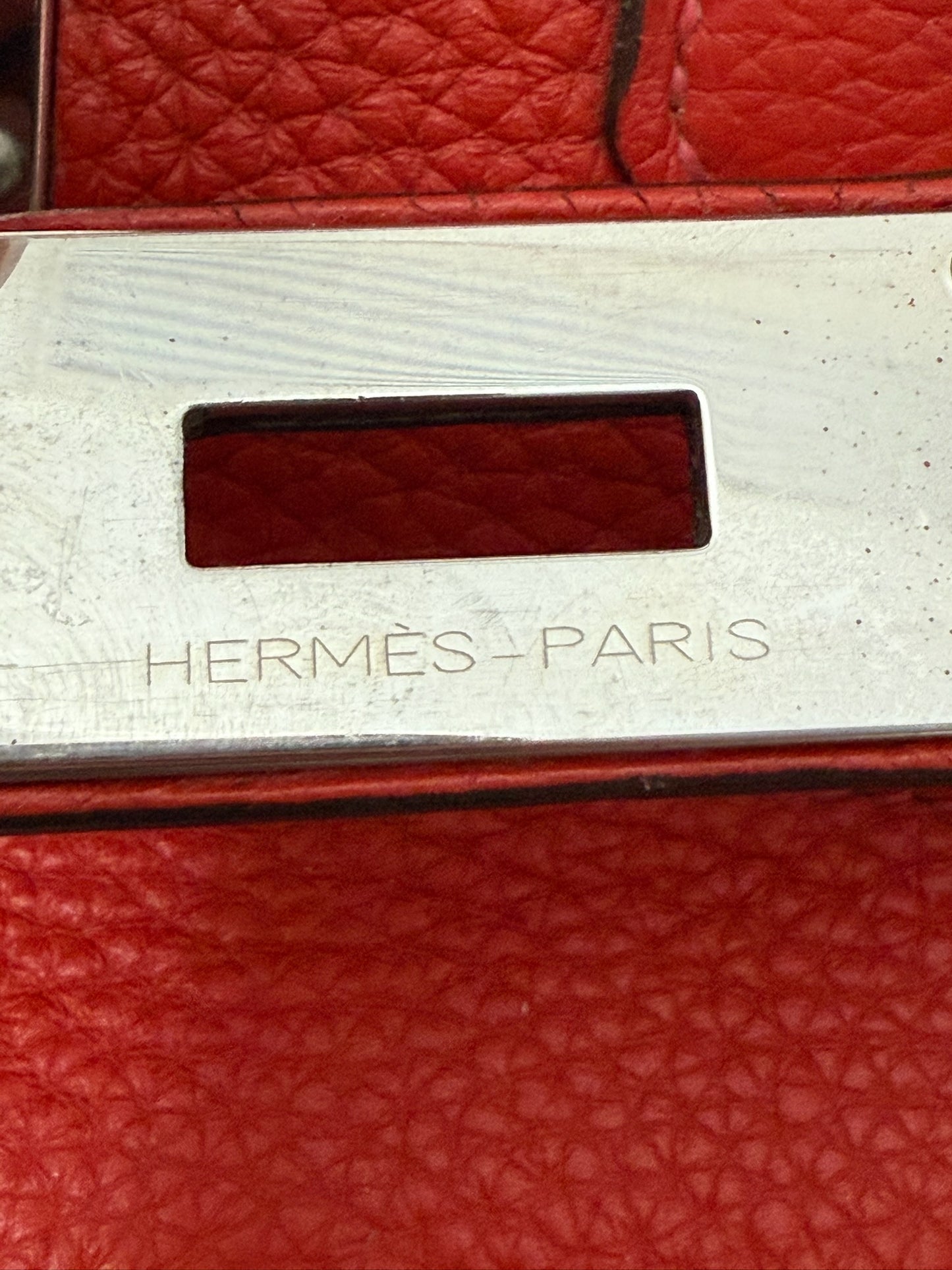 Hermes HAC 40 Togo leather Palladium Travel bag