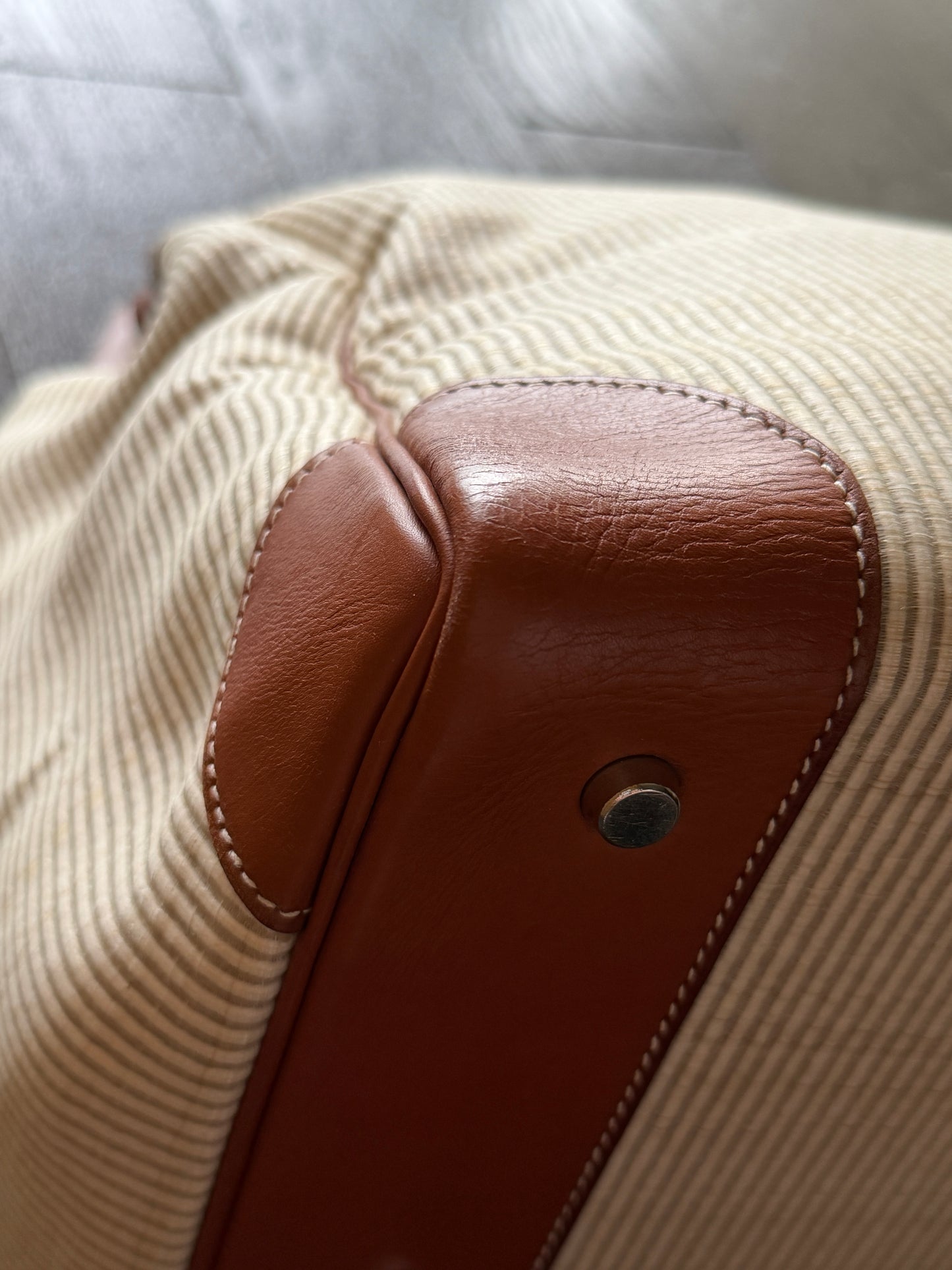 Hermes RARE HAC 45 Crinoline Barenia Leather Travel Bag