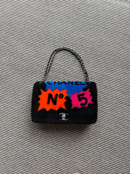 Chanel 14K Supermarket Shearling Classic Flap Jumbo No.5 Comic Bag