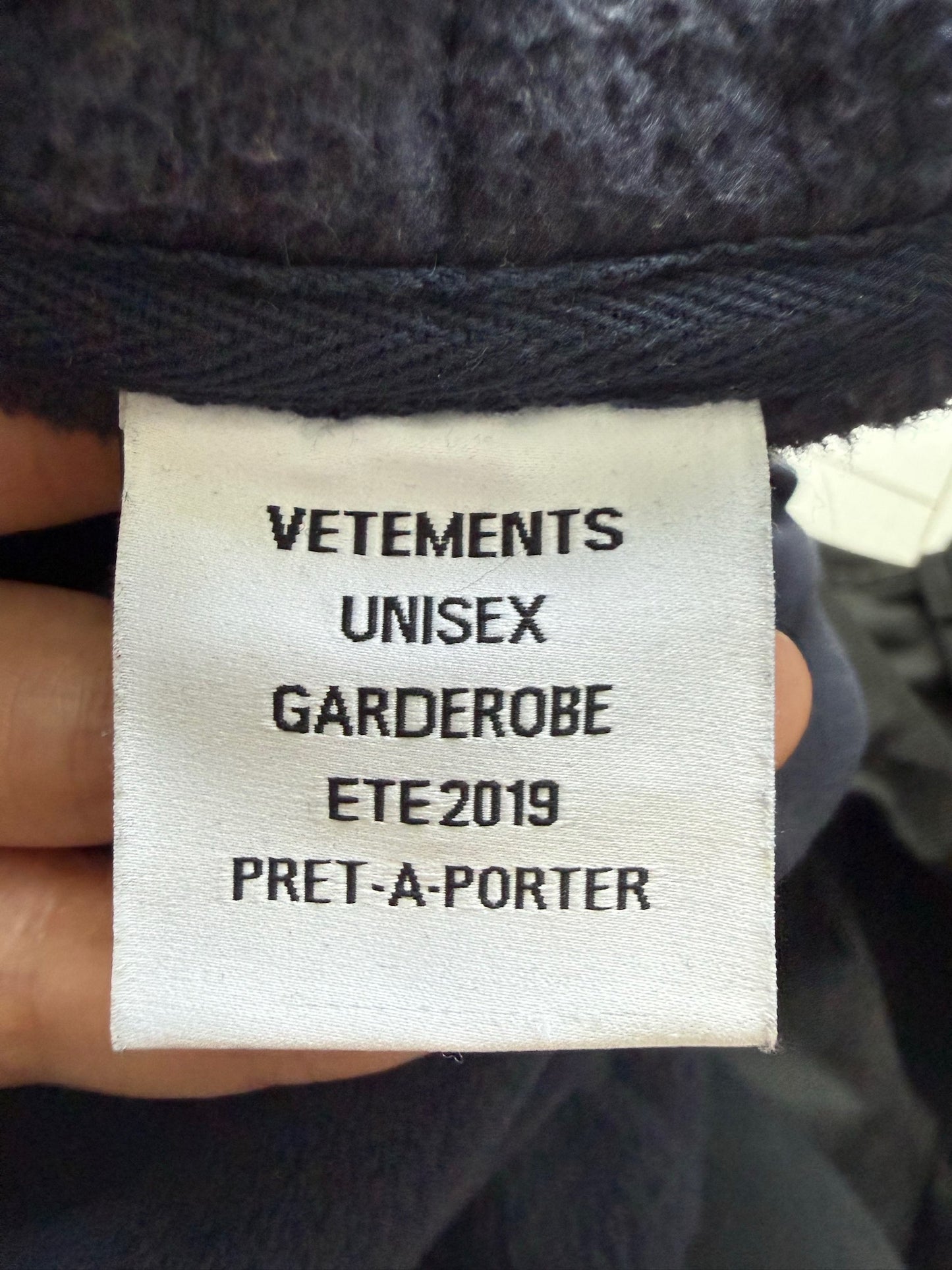 Vetements navy grip fleece bullet zip up