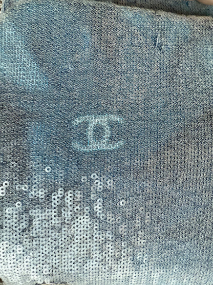 Chanel Blue sequins XL maxi Classic Flap bag