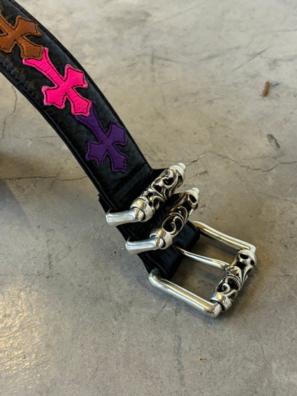 Chrome Hearts multi color cross patches roller belt 34