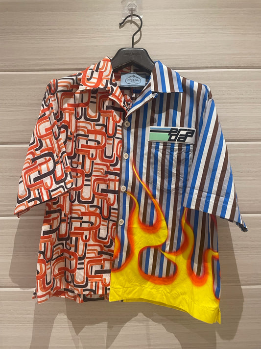 Prada FW18 double match bowling shirt