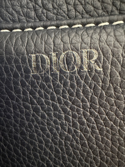 Christian Dior Men Saddle Leather Bag In Navy