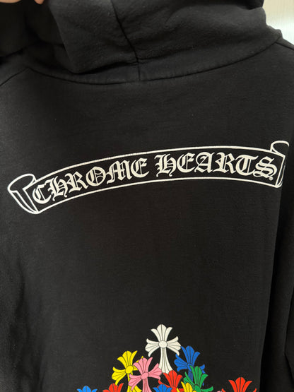 Chrome Hearts multicolor cross print zip up hoodie