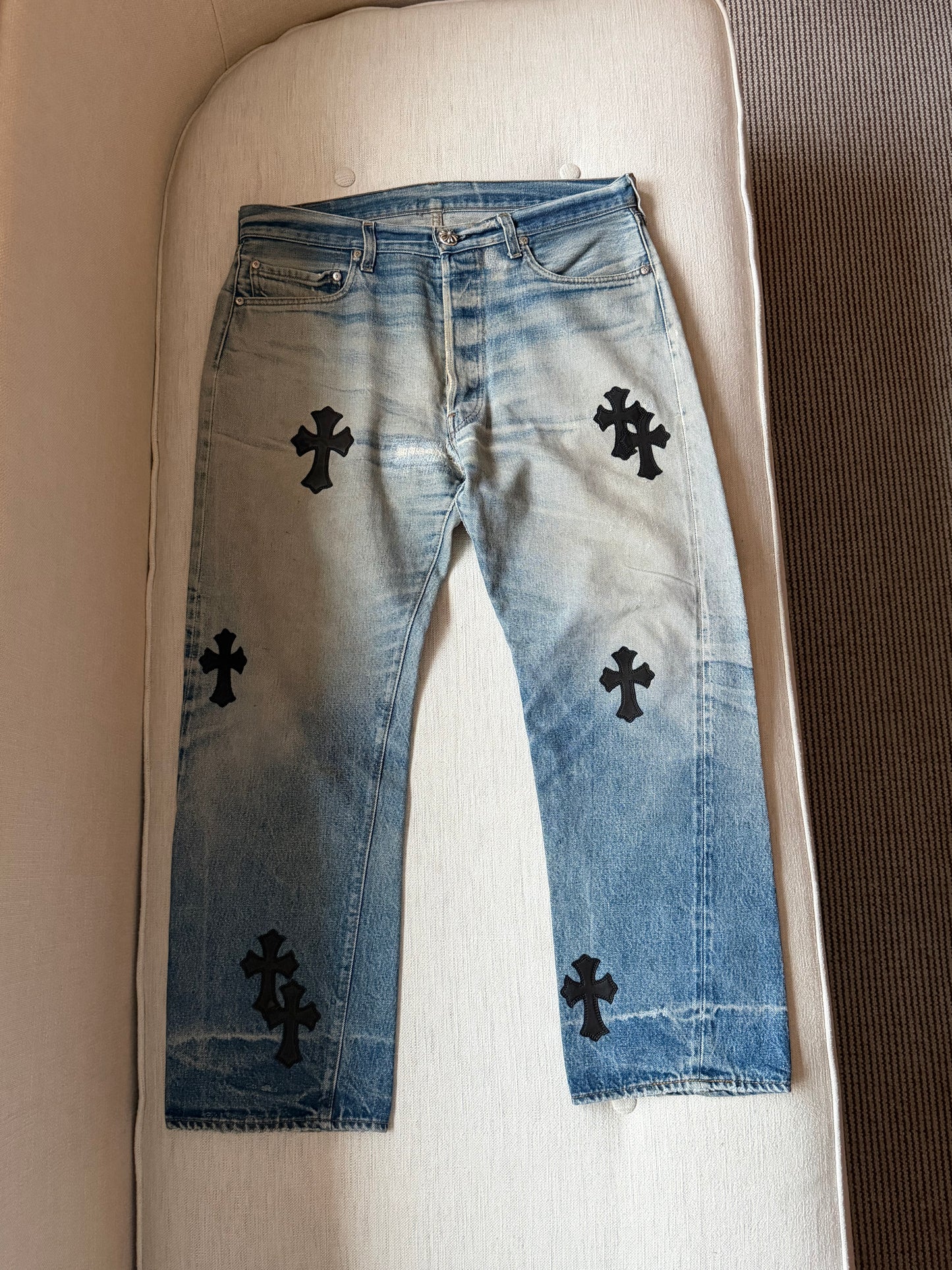 CHROME HEARTS PATCHES WORK Levis 501 DENIM JEANS SZ36