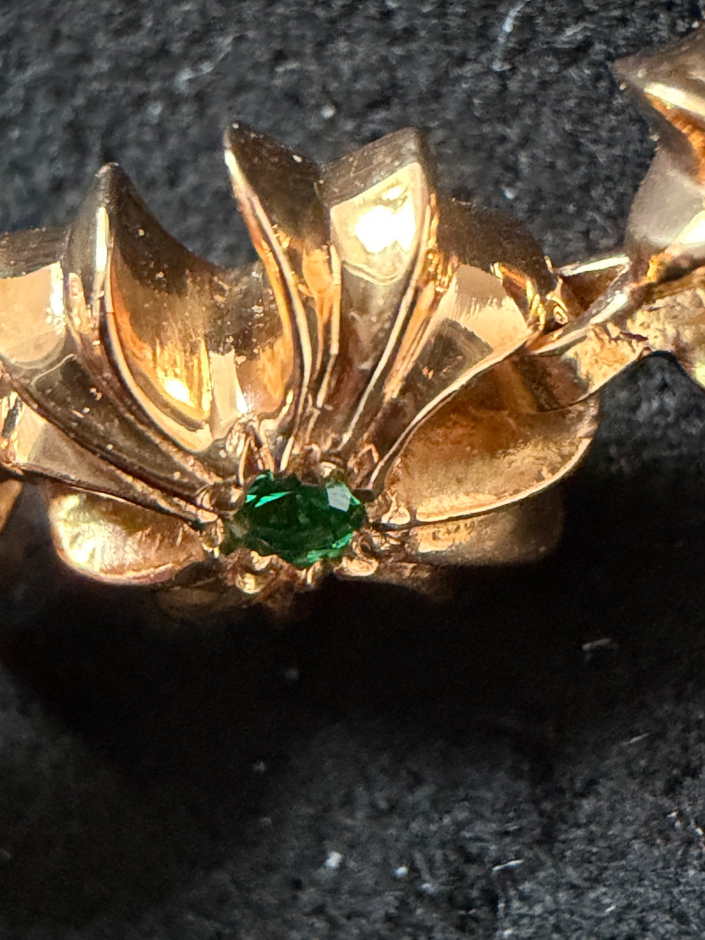 Chrome Hearts 22K Gold Emerald Tiny Plus Bracelet
