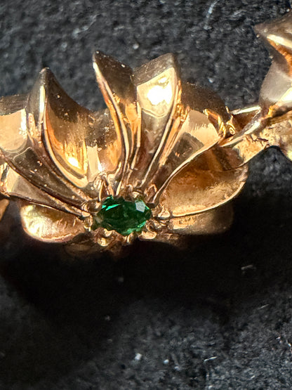 Chrome Hearts 22K Gold Emerald Tiny Plus Bracelet