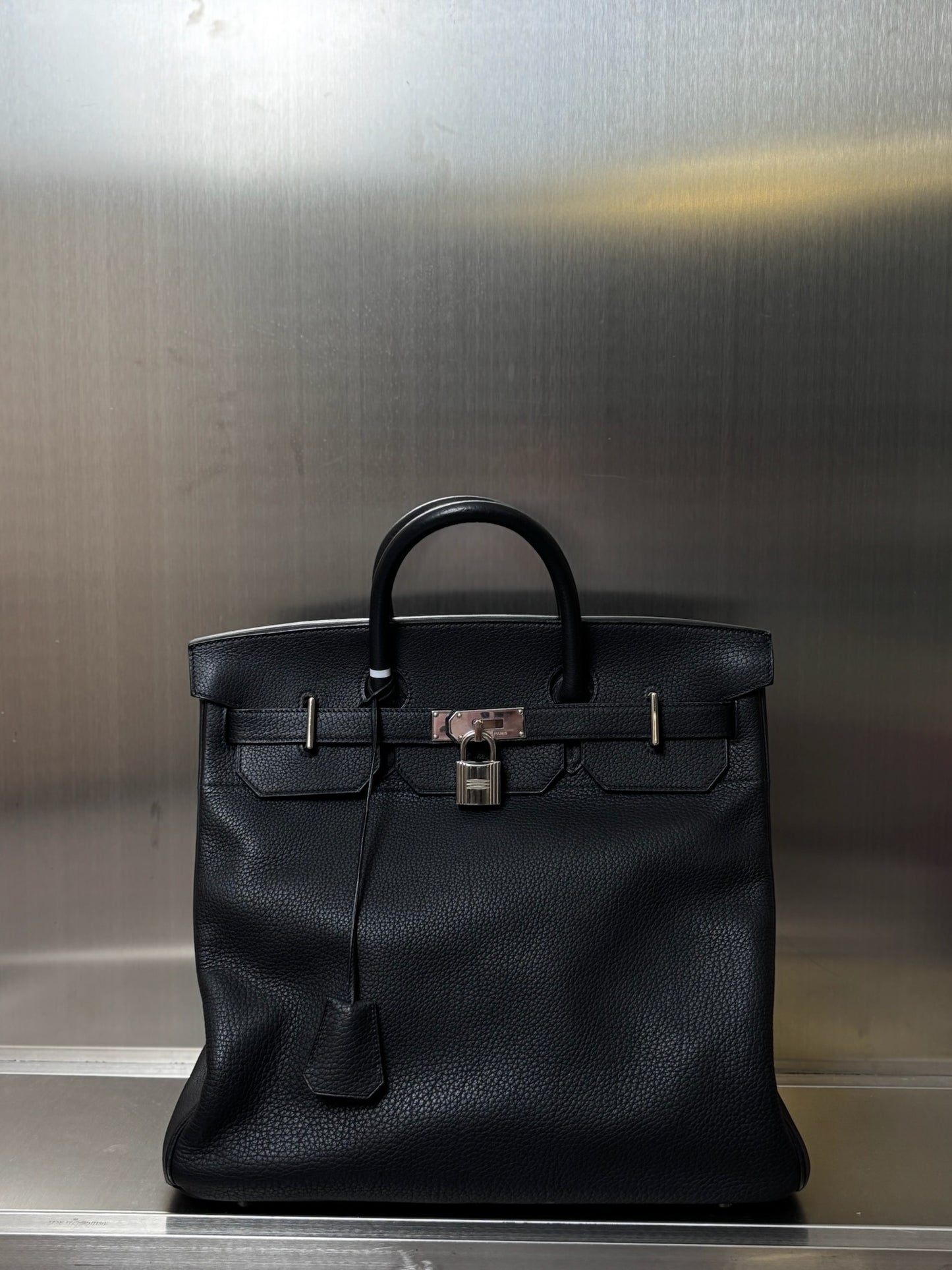 Hermes HAC 40 Noir Togo Leather Palladium SHW