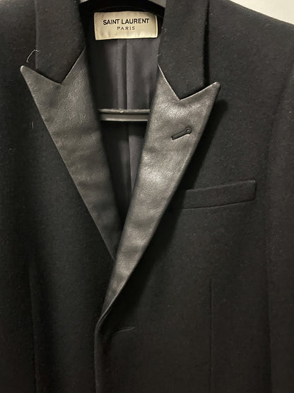 Saint Laurent FW13 leather lapel coat