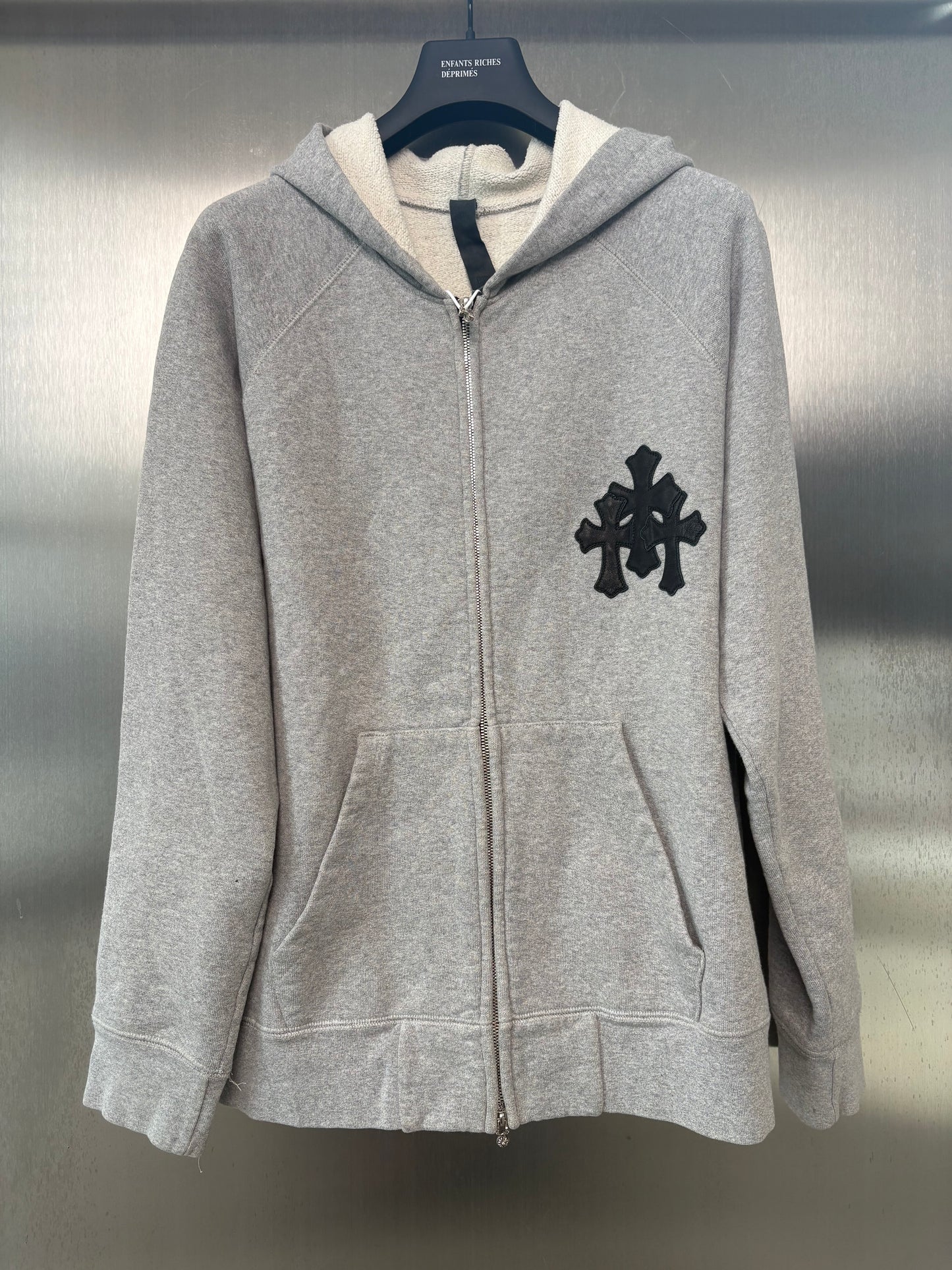 Chrome Hearts cross patches paperjam zip hoodie