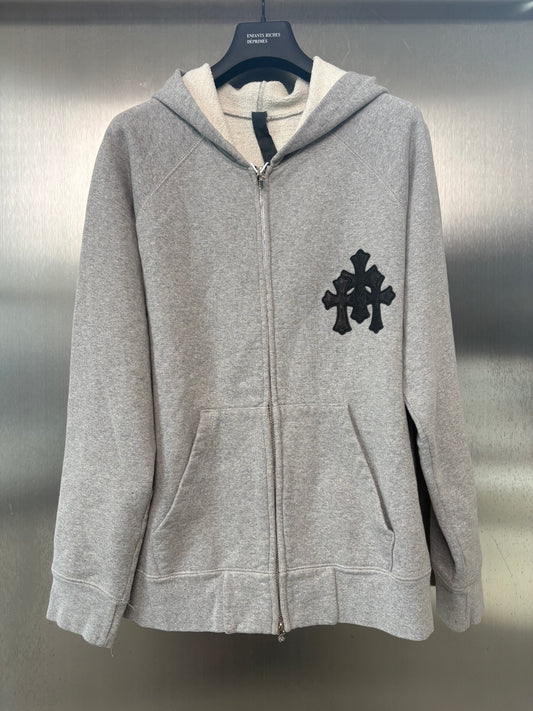 Chrome Hearts cross patches paperjam zip hoodie