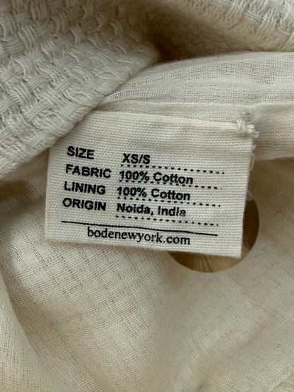 BODE Off-White Basket Weave Zip-Up Jacket