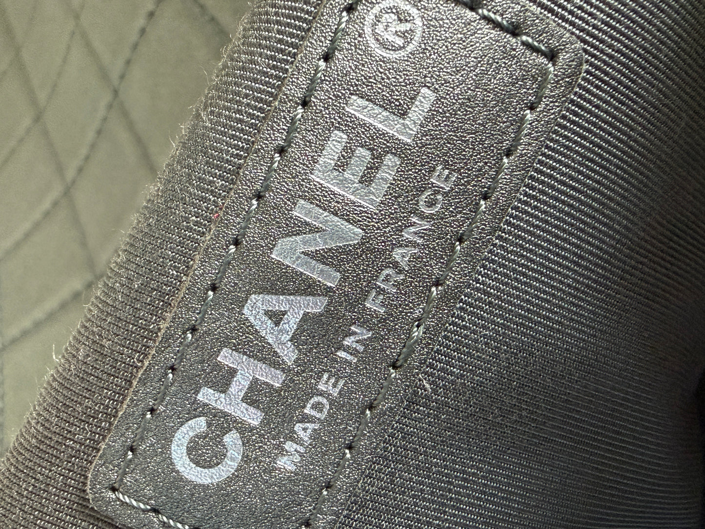 Chanel 2019 Metallic Calfskin Quilted XXL Travel Flap Bag Dark Grey