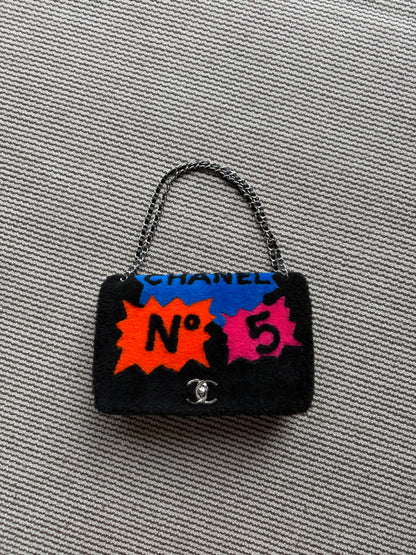 Chanel 14K Supermarket Shearling Classic Flap Jumbo No.5 Comic Bag