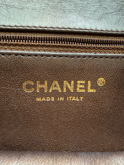 Chanel metallic bronze-toned quilted embossed Logo Classic Flap Bag