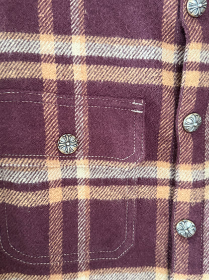 Chrome Hearts Red Workdog Flannel Button Ups Shirt