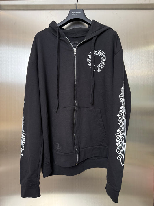 Chrome Hearts Fuxx You Horseshoe Floral Cross Zip Up Hoodie