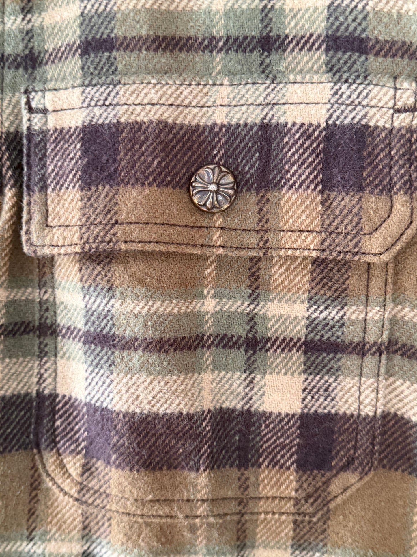 Chrome Hearts Workdog Flannel Button Ups Shirt