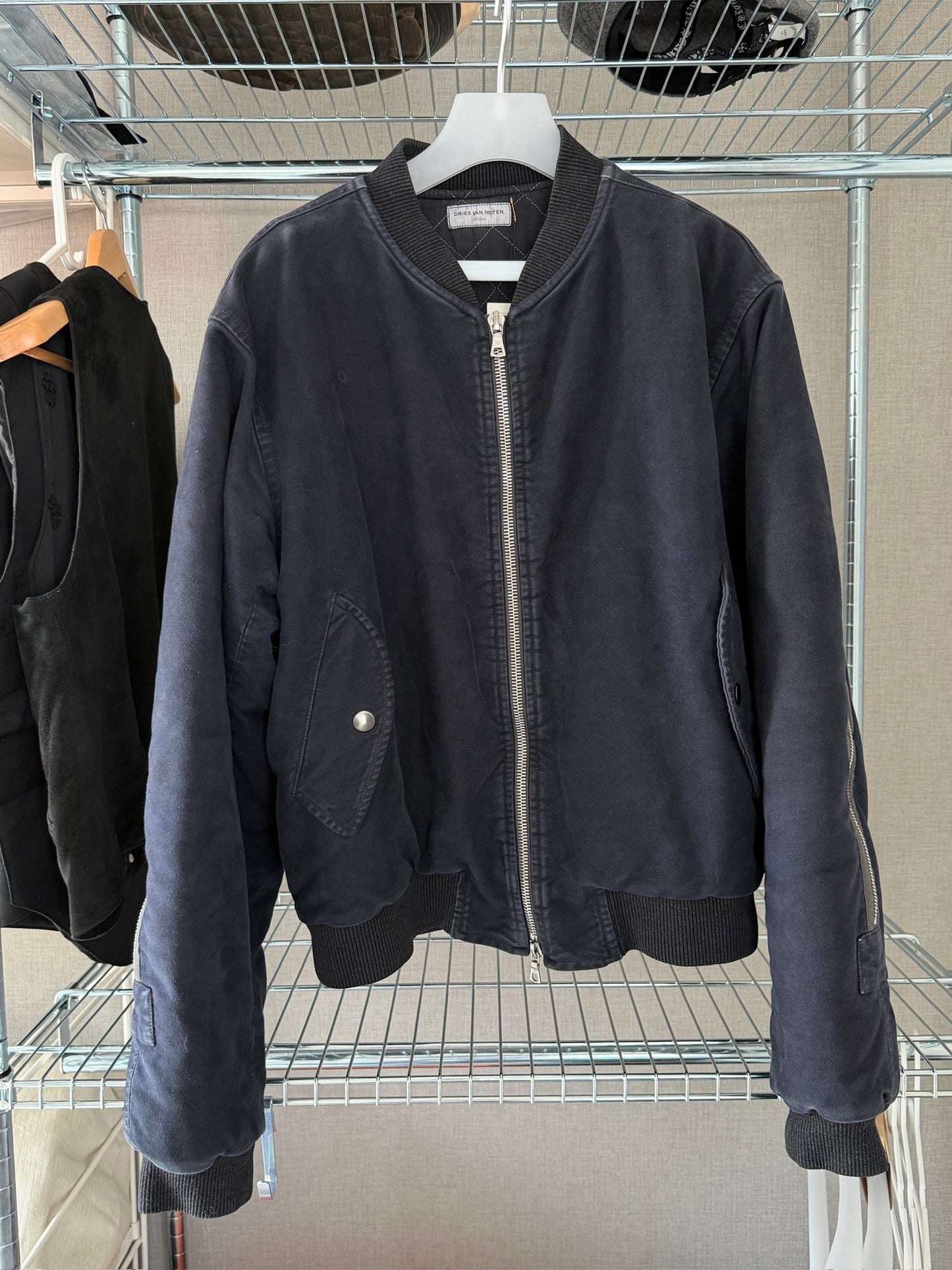 Dries Van Noten aw14 og moleskin back zip jacket