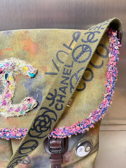 Chanel 15S on the pavements graffiti messenger bag