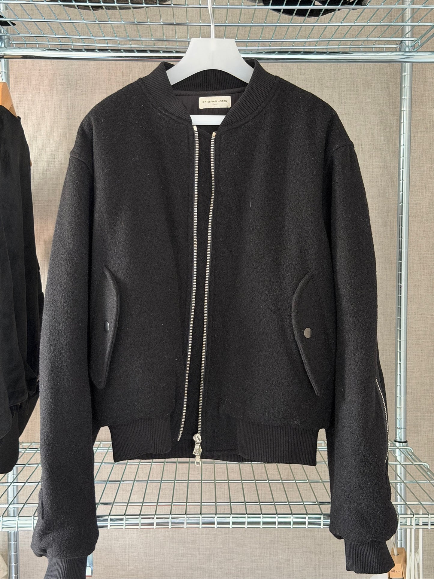 Dries Van Noten AW14 Backzip Wool Bomber Jacket