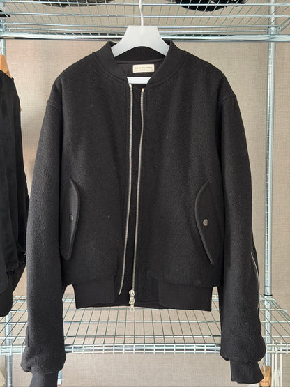 Dries Van Noten AW14 Backzip Wool Bomber Jacket