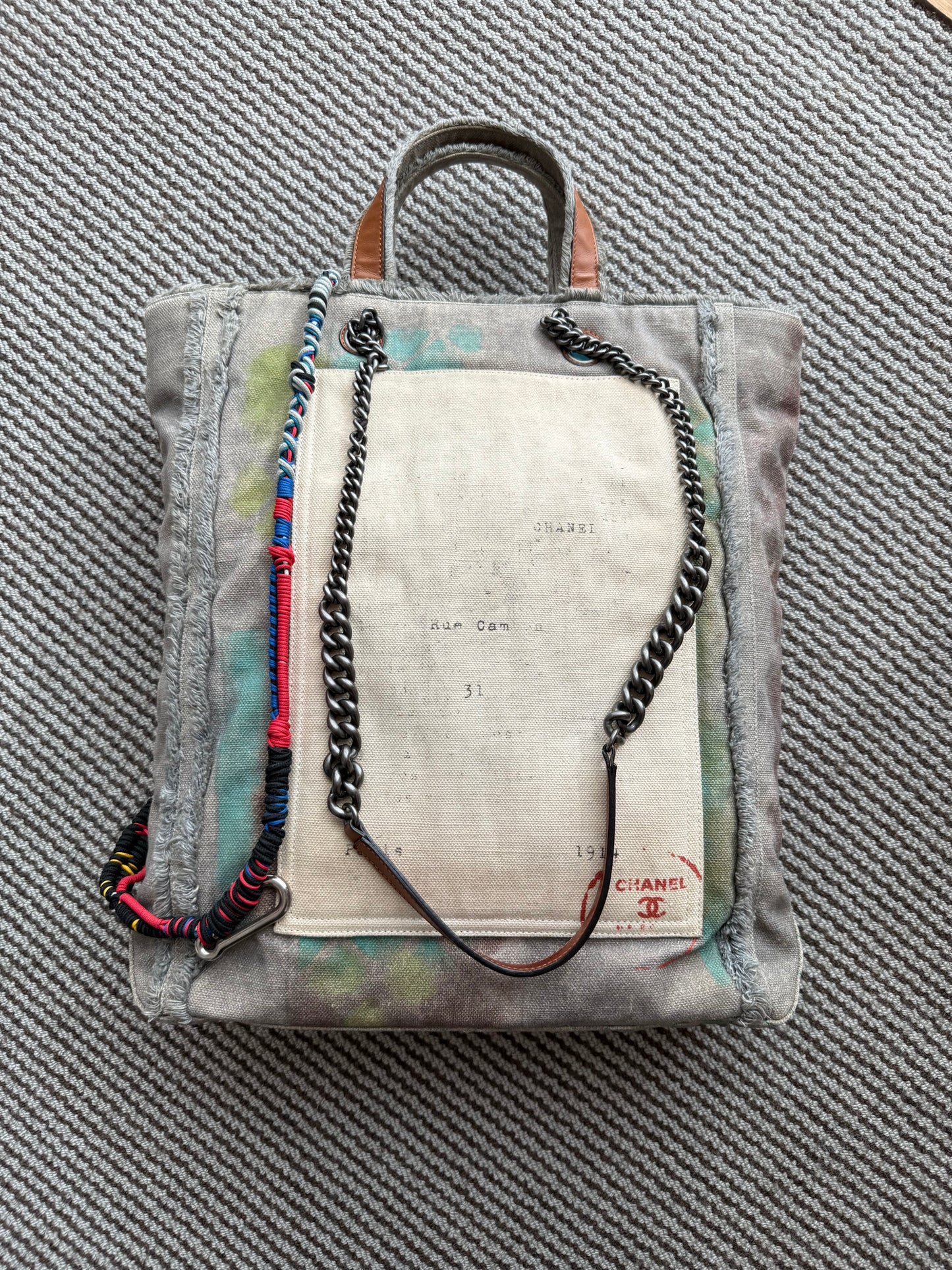 Chanel 2014 multicolor graffiti art school tote bag