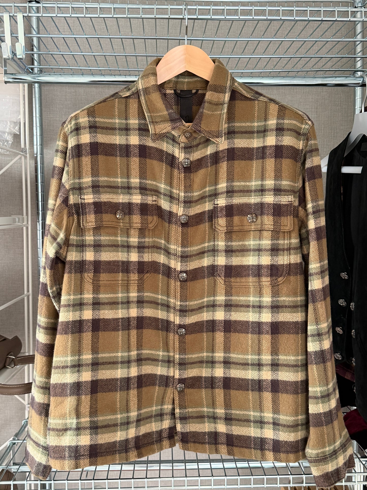 Chrome Hearts Workdog Flannel Button Ups Shirt