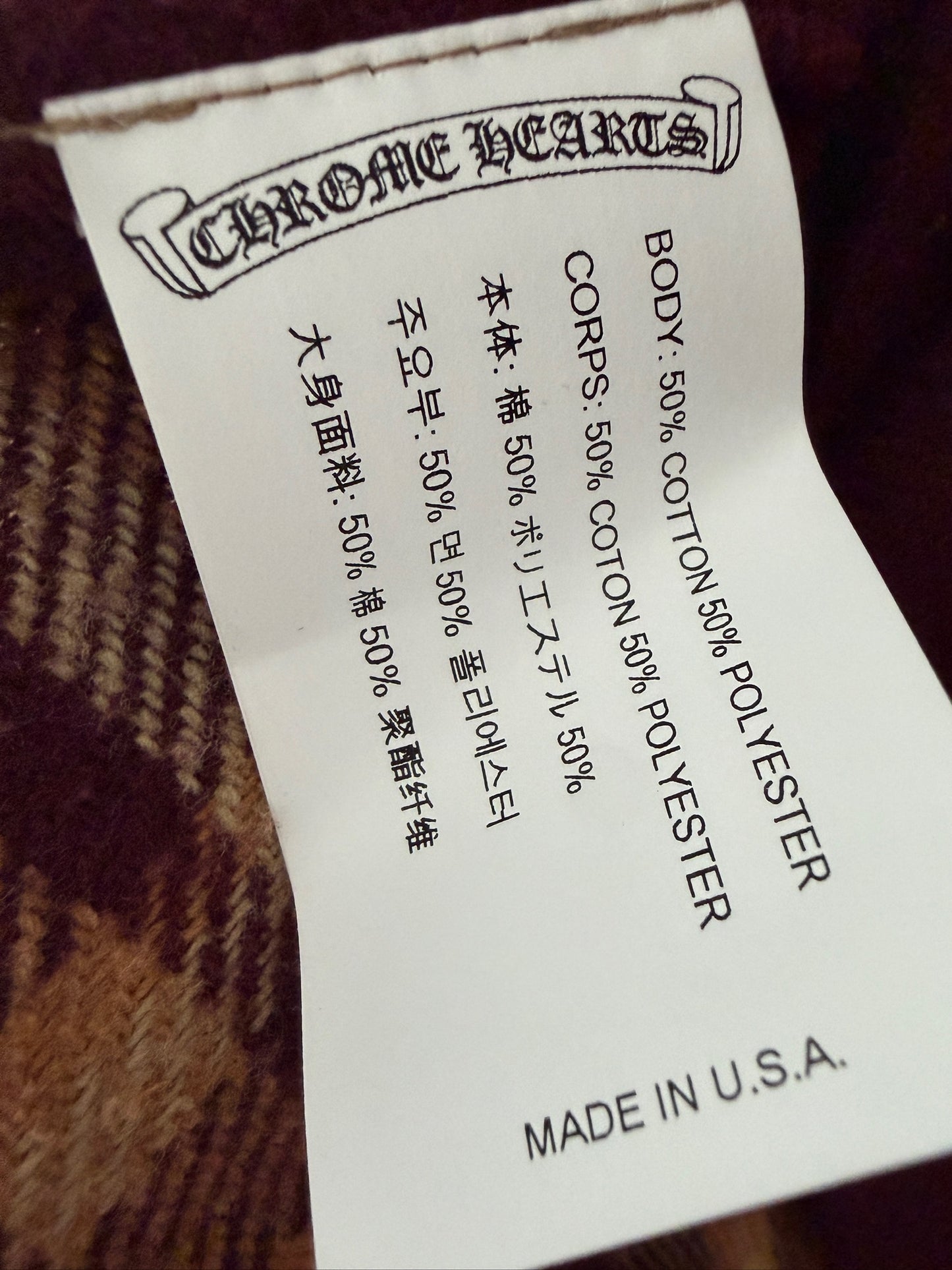 Chrome Hearts Red Workdog Flannel Button Ups Shirt